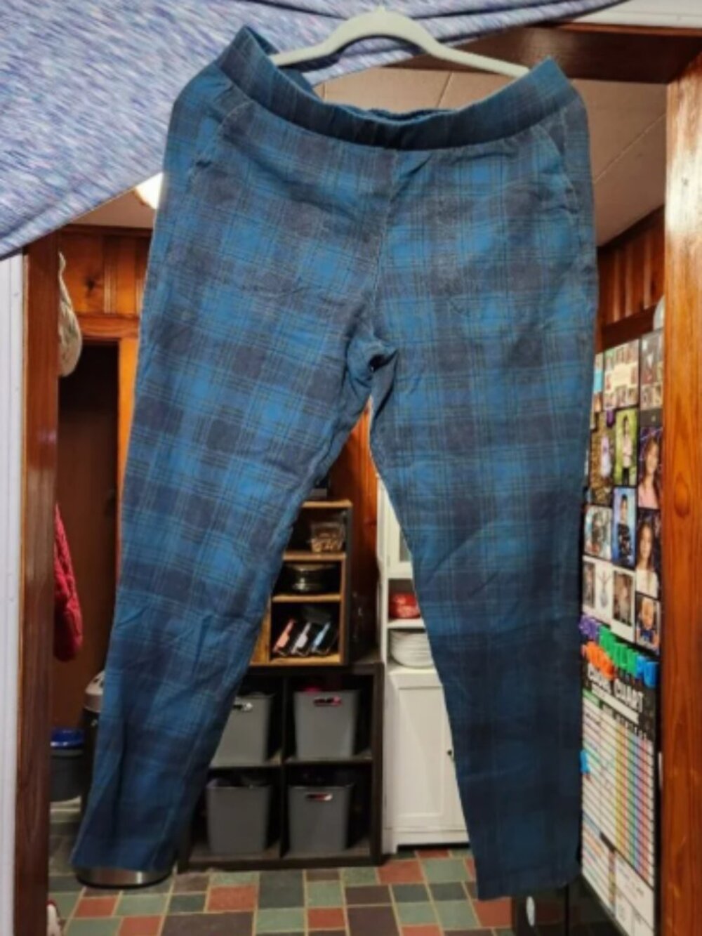 Torrid Blue Plaid Pocket Leggings Size 2 Stretch Leggings Pockets